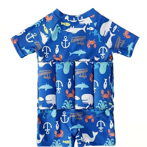 Image of Floatie Swimsuit for Toddlers Boys Girls Floating Bathing Suit Baby Kids Float Learn to Swim Suit Floatation Beach Pool 1-6Y