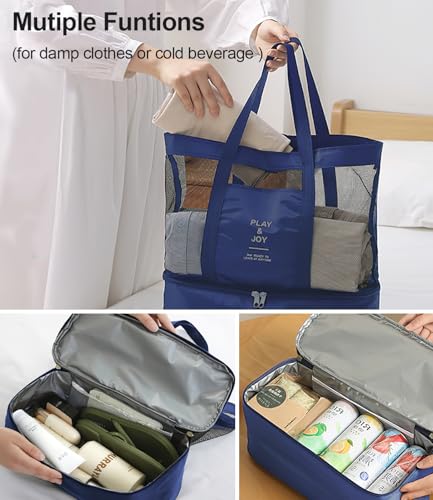 Mesh Beach Bag with Cooler – Holds 12 Cans Cola2