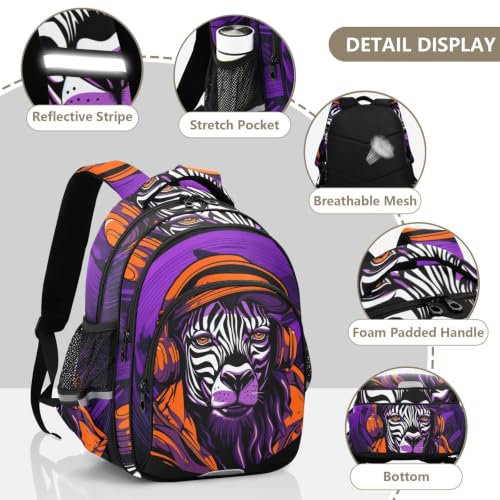 Cartable scolaire tigre orange résistant et léger pour tout-petits - 5
