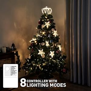Peiduochristmasjeweledcrowntreetopperlightuptreetopperwith60warmwhitelightslargechristmastopperuniquewithmultifunctioncontrollermetalxmastopperdecorationsfortreeplugin Urban Country Home Decor Peiduo christmas jeweled crown tree topper light up tree topper with 60 warm white lights large christmas topper unique with multifunction controller metal xmas topper decorations for tree plug in urban country home decor
