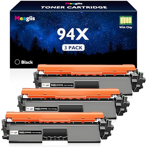 Meagiis 94X CF294X 2800 Páginas Alta Capacidad Cartucho de Toner Compatible con HP 94X CF294X CF294A 94A Negro Toner para HP LaserJet Pro M118dw M118 MFP M148 M149 M148dw M148fdw M149fdw (3 Negro)
