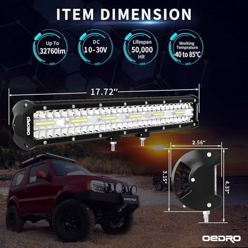 Image of OEDRO 18 Inch LED Light Bar Spot Flood Combo Tri-Row 360W Driving Light