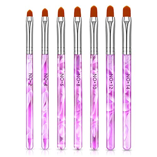 NICEMOVIC 7Pcs UV Gel Acrylic Nail Brush, Nail Paint Brushes,Nail Art Tips Builder Brush, Nail Painting Brush Pen Set