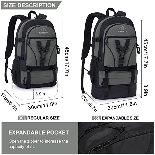 Semsty Hiking Backpack, 35L+5L Expandable Travel Backpack Flight Approved, Camping, Travel Backpack For Men And Women #TOP1