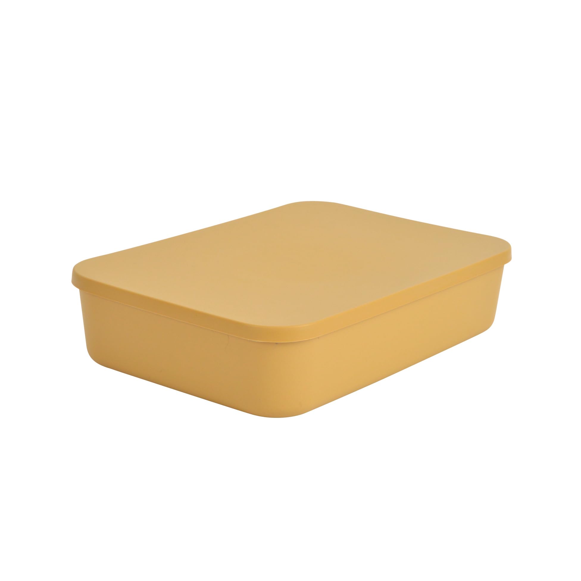 Homéa, caja con tapa de plástico, 5,5 L, 35 x 25 x 8 cm, color ocre