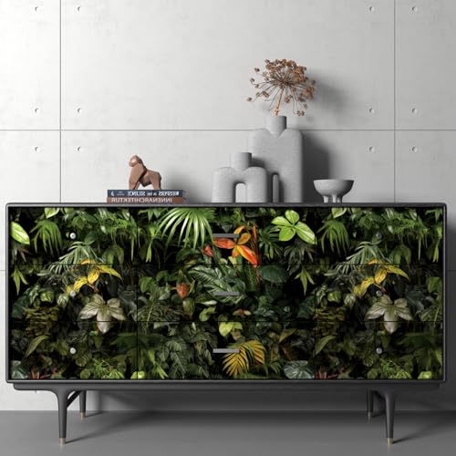 Papier peint botanique foncé imperméable et lavable motif tropical - 3