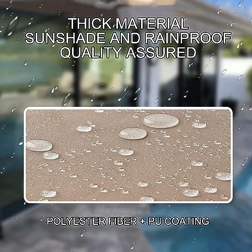 Balkonmarkise, verstellbar, UV-beständig, wasserdicht, 2,5 m, Sonnenschutz für Terrasse und Balkon, Beige, Stoff, einziehbares Vordach mit Clip-Montage