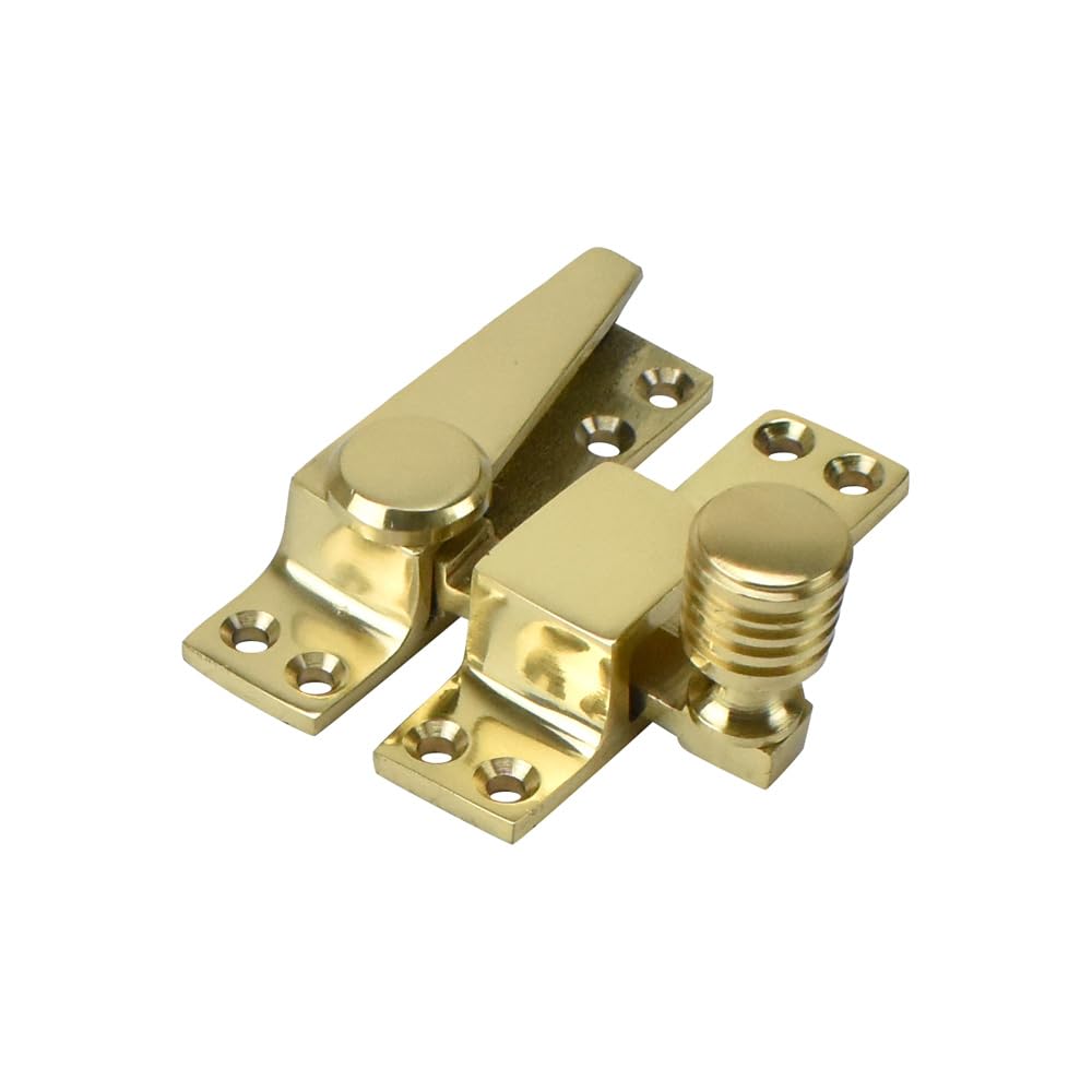 Sash Heritage Sold Cast Brass Metal Sliding Sash Window Straight Arm Fastener with Beehive Knob - Polished Brass