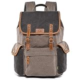 TSD Brand Canvas Vintage Backpack Laptop Travel Rucksack Notebook Bag, Casual Daypack Laptop Backpac