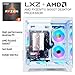 LXZ Desktop PC Computer AMD Ryzen 5 5600G 6 core 3.9GHz, 16G DDR4 RAM, 512G NVME SSD, Tower Computer for Gaming, Home and Office (White)