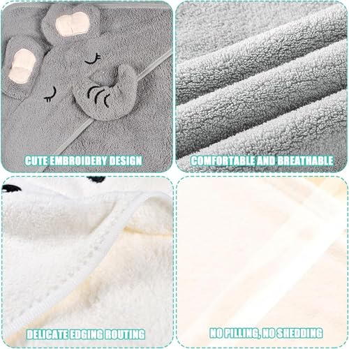 Miniatura 3 de Uieamsio 3 Piezas Toallas De Baño Para Bebé, Toalla Bebé Con Capucha, Toalla Bebe Capucha Pequeños Con Tres Patrones De Animales, Capa Debaño Bebe De Vellón De Coral Suave Y Absorbente