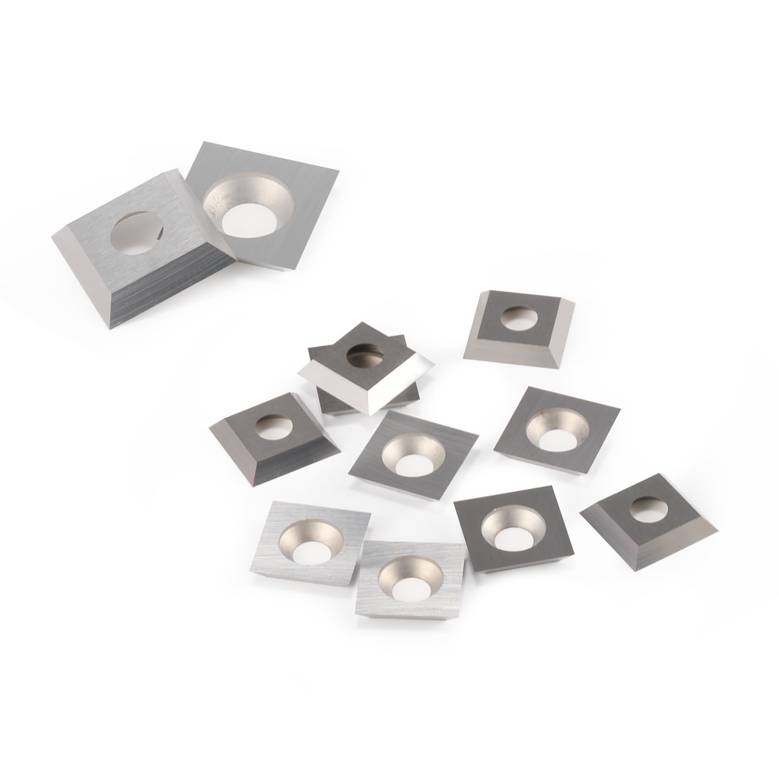 Lame reversibili, 10 pezzi, lame di ricambio (12 x 12 x 2,2 mm, 35°), inserti in metallo duro affilati lateralmente, in metallo duro sostituibile (HW) per frese per utensili per tornitura