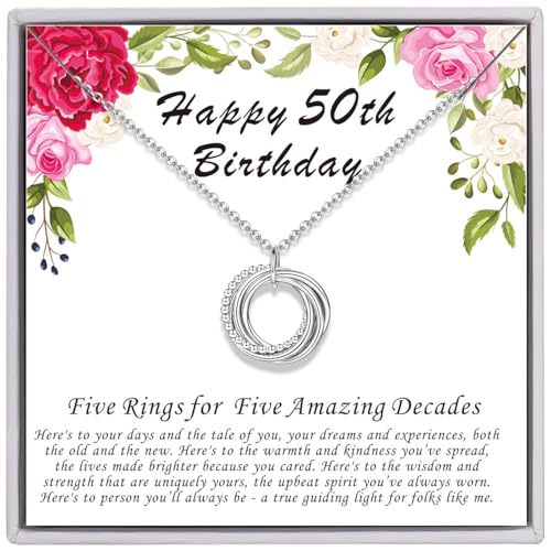 AM ANNIS MUNN 50th Birthday Gifts for Women, 925 Sterling