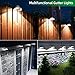 JSOT Solar Fence Lights, Bright Security Outdoor Backyard Lights Waterproof, Patio Decor Sign Lighting for Eaves Deck Pathway Garden Garage Stairs Wall 2 Installations Methods - White Light, 6 Pack