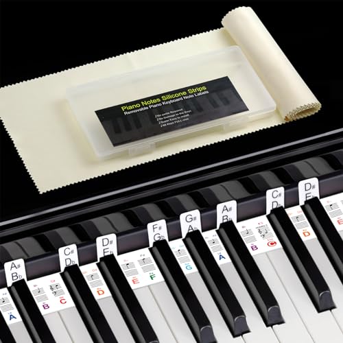 image for Myvikcar 61 Keyboard Notes Guide with Black Keys Semitones,Non-Sticky 