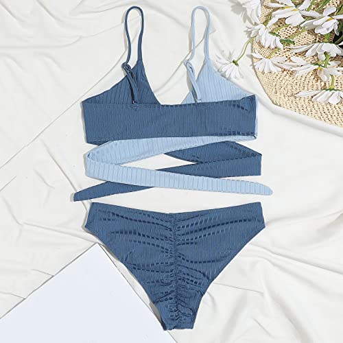 Haut maillot de bain bleu haut de gamme avec armatures M - 6