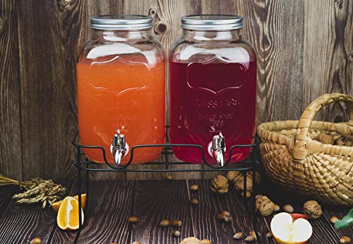 Sendez Dispenser per bevande, 2 x 4 litri, erogatore per acqua - immagine 3