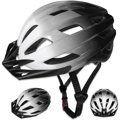 PQETBV Casco Bicicleta Adulto con Visera Extraíble, Casco de Bicicleta de Carreras, Cascos Bicicleta Montaña Ajustable para Bicicleta, Skate, Scooter, Y Patinaje Inclinado