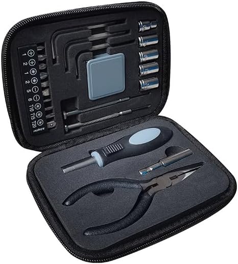 Kit de herramientas portátil de 24 piezas con alicates, destornilladores y llaves miniatura 3