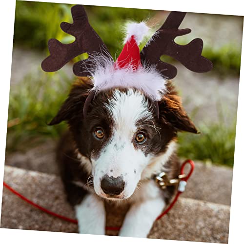 Disfraz navideño para perro con diadema y bufanda miniatura 3