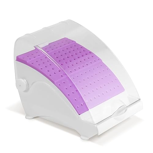 Miniatura 4 de Annhua Bur Blocks - Soporte para fresas de 142 agujeros con funda, organizador dental morado para fresas de alta velocidad de velocidad lenta