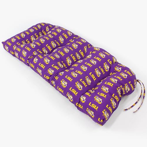 Image of College Covers Everything Comfy LSU Tigers Indoor Outdoor Settee Loveseat Bench Cushions