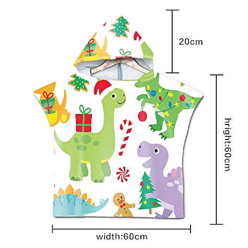 DOTBUY Badeponcho Strandtuch mit Kapuze, Kinder Jungen Mädchen 3D Cartoon Alpaka Muster Mikrofaser Kapuzenhandtuch Wechselkleider Bademantel Badetuch Poncho Handtuch (60x80cm,Grün)