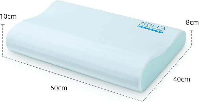 Ergonomic Cervical Pillow, Orthopaedic Neck Cushion, Memory Foam Pillow for Side, Back and Stomach Sleepers 60 x 40 cm