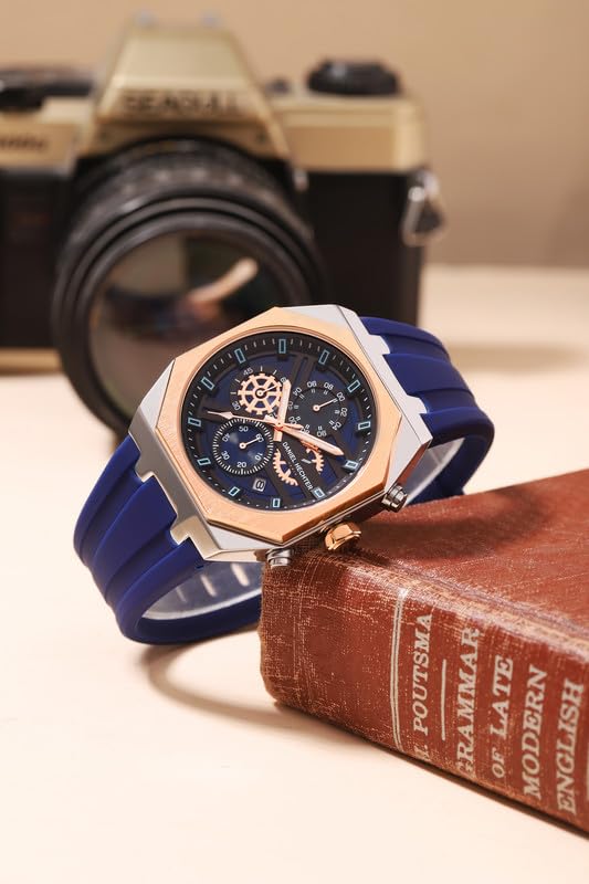 Image of Daniel Hechter Paris Orsay Collection Multifunctional Watch for Men with Octagone Dial and Silicon Strap-DHM1007