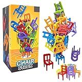 Yhjxly Mini Stapelstuhl Balance Turm Spiel 42 Stück – Lustige Party Herausforderung & Pädagogisches Familien-Spielzeug für Mädchen, Jungen & Erwachsene