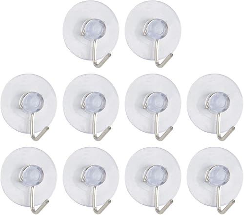 uxcell 10 ganchos de ventosa de 1 pulgada de diámetro, ganchos de pared extraíbles para cocina, baño, pared de vacío, para vidrio liso