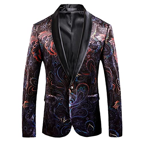 Blazer pour homme imprimé cachemire mariage veste chanteur dîner scène