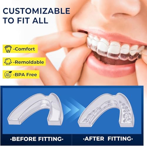 Mouth Guard For Grinding Teeth At Night: Moldable Dental Guard For Sleeping (8 Guards) - 4
