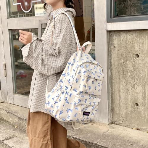 Bow Backpack Large Capacity Kawaii for Girls, Japanese Aesthetic Campus Bag, Laptop Backpack with Cute Accessories2