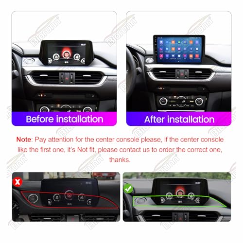 Android 13 Car Radio Stereo for Mazda 6 2016 2017 2018, Biorunn 9 Inch Octa Core GPS Navi Wireless Wired Car-Play Android Auto Head Unit IPS FM AM RDS DSP, 2GB RAM 32GB ROM