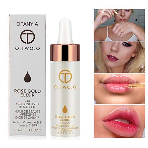 Ofanyia 24k Rose Gold Elixir Skin Makeup Oil Beauty Oil Essential Oil Before Foundation Primer Moisturizing Face Oil