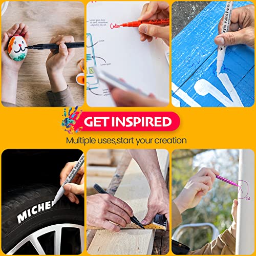 Paint Markers Paint Pens -12 Color Extra Fine Point Acrylic Paint Marker Pen For Painting And Drawing, Work On Rocks, Metal, Ceramic, Glass, Wood, Fabric, Canvas, Plastic, Crafts Making Art Supplies #TOP3