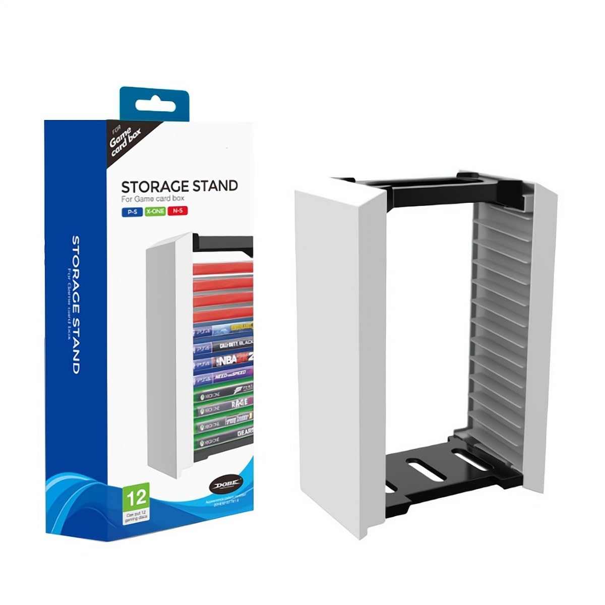 SOONHUA Support de Disque de Jeu, Tour de Rangement de Jeux PS5,Support de Rangement pour 12 Disques de Jeux PS5