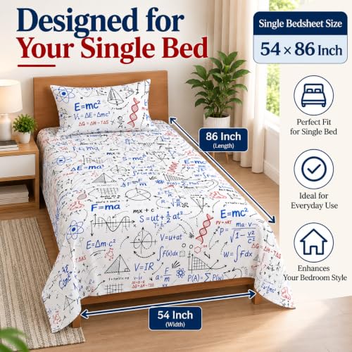 Image of Cottington Lane Cotton Single Bedsheet 68x90 Inch, Formula Fantasy