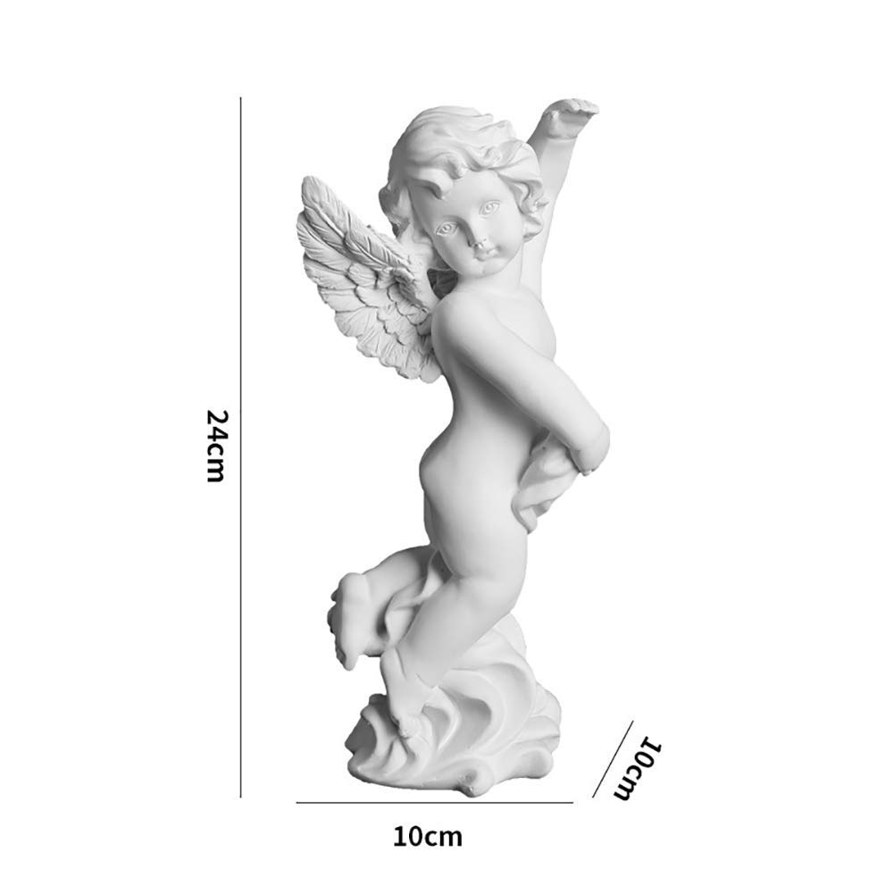 2 Engel-Figuren Aus Kunstharz – Weiße Gartenskulptur Für Innen & Außen, Ca. 18 Cm