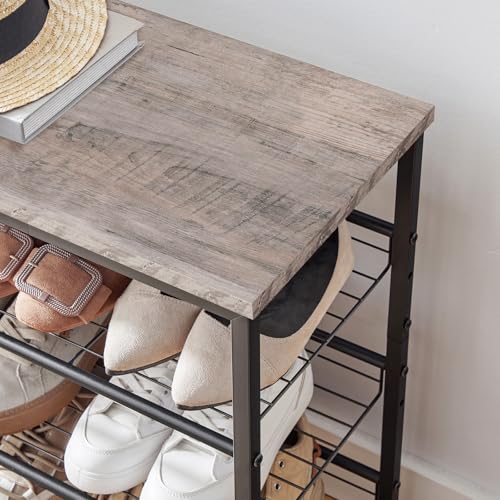 HOOBRO Großes Schuhregal, 12 Etagen Schuhablage, Schuhschrank hoch, für 35-45 Paar Schuhe, mit schrägen Gitterregalen, Metallrahmen… – Ansicht 5