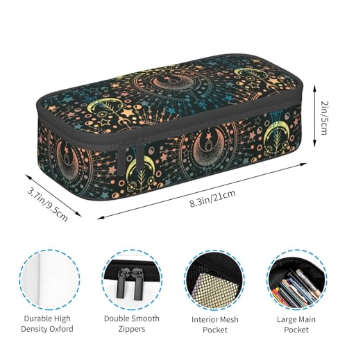 Image of Magical Astrology Moon Star Pencil Case Organizer Big Capacity Pencil Pouch Stationery With Zipper School Supplies Pencil Bag For Girls Boys Office
