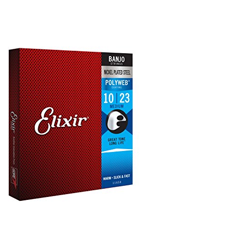 Elixir Strings Banjo Strings w POLYWEB Coating, Medium (.010-.023)