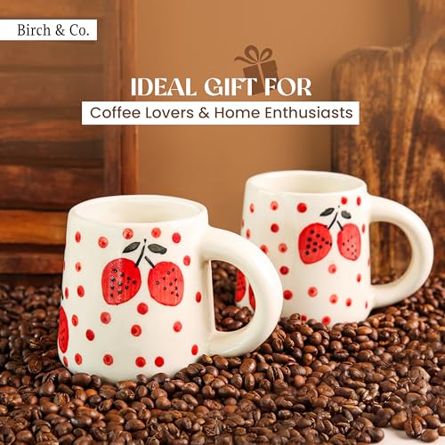 Image of Cups & Mugs - Coffee Mugs Set of 2 - Tea Cup - Ceramic Coffee Cup, Elegant Gift Pack, Microwave and Dishwasher Safe, Stylish Modern Design for Home & Office,RedRush Mug