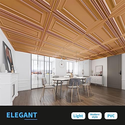 Image of Art3d Drop Ceiling Tiles, 24x48in. Bronze (12-Pack)