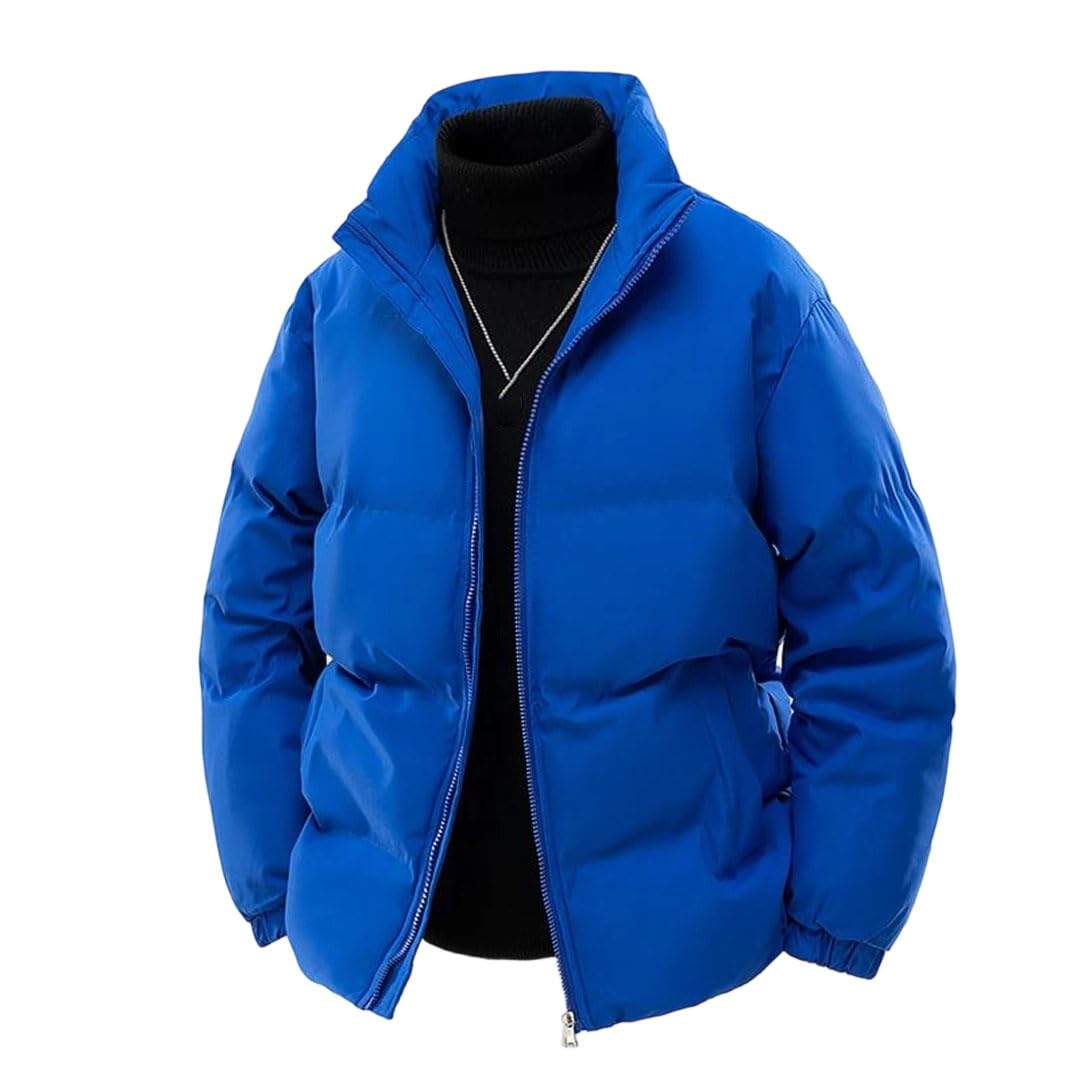 Veste d'hiver en coton pour homme à col montant thermique protecteur