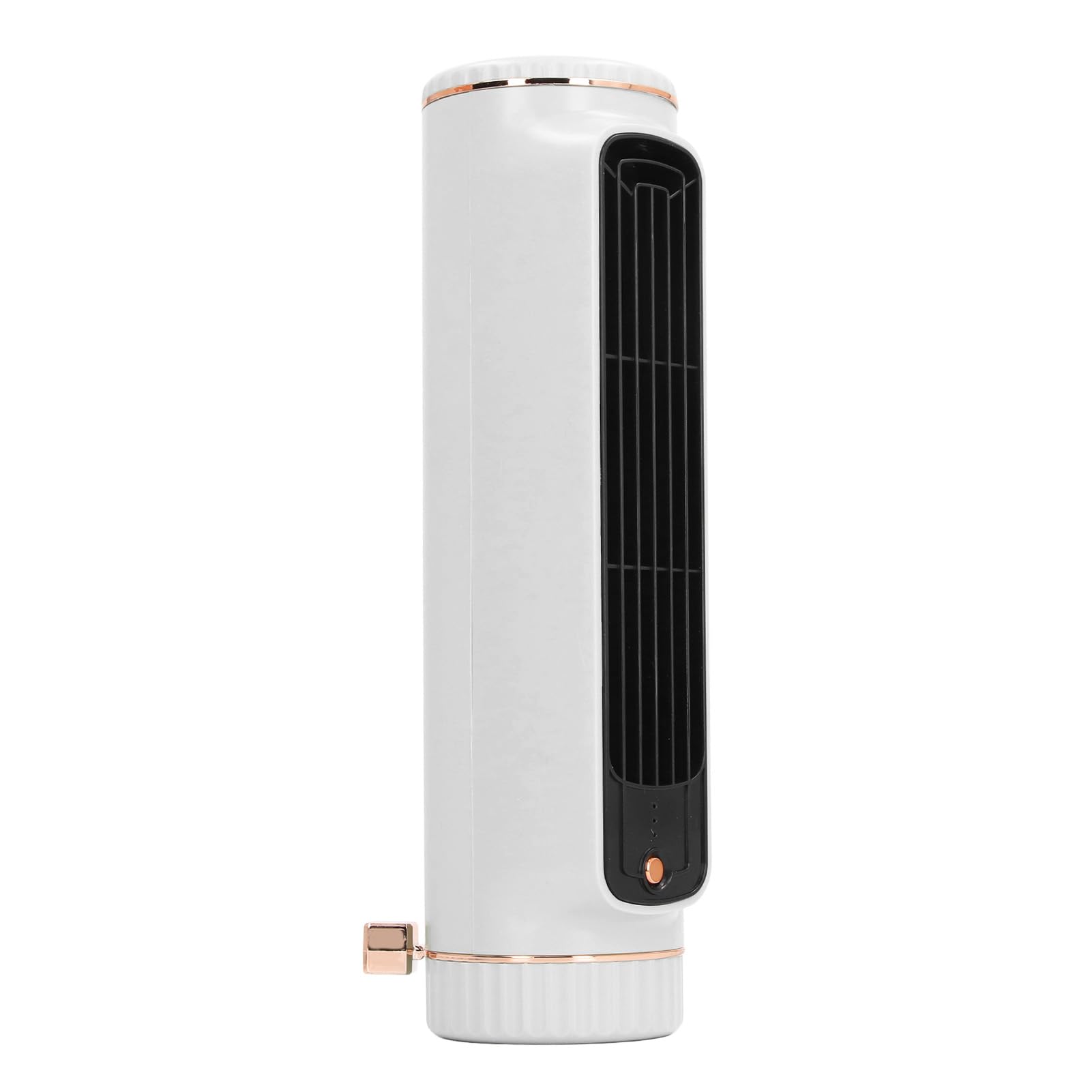 Ventilatore a torre oscillante per camera da letto, scrivania, senza pale, 3 velocità, silenzioso, ricaricabile, per camera da letto, ufficio, esterno (bianco)