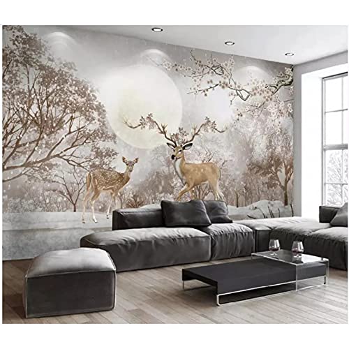 Murale 3d photo papier peint Europe belle forêt cerf paysage décoration de la maison salon papier peint mur 350x250cm
