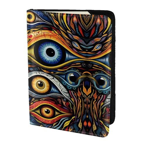 Eyes 1 stampa Portafoglio da viaggio passaporto custodia per famiglia pelle per uomo donna nero Taglia unica