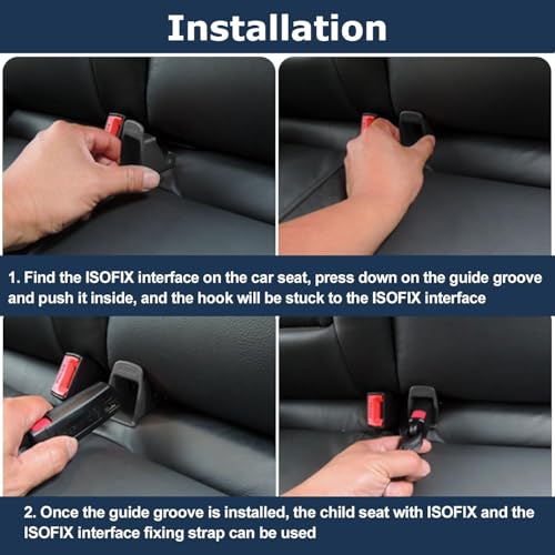Srvauyea 8 Stücke Dauerhaft Isofix Nachrüsten, Isofix Einführhilfe, Sicherheit Isofix zum Nachrüsten Universal Kindersitzhalterung Befestigungssatz Kindersitz Rückhalteanker für ISOFIX-Gürtelverbinder